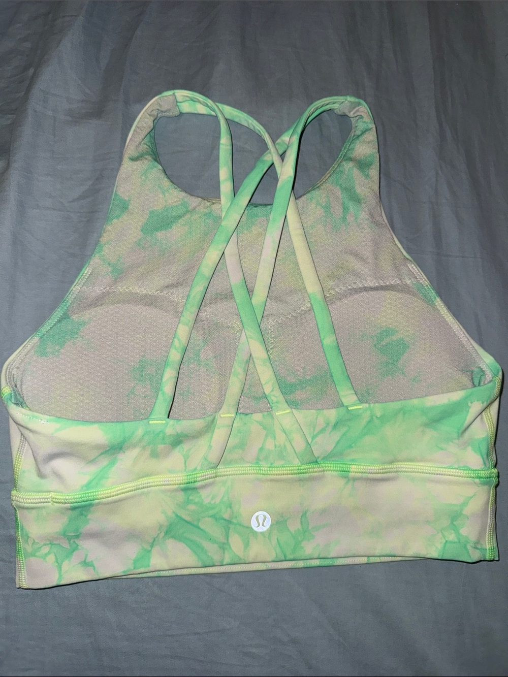 lululemon athletica Mint Green Tie-Dye Strappy Sports Bra